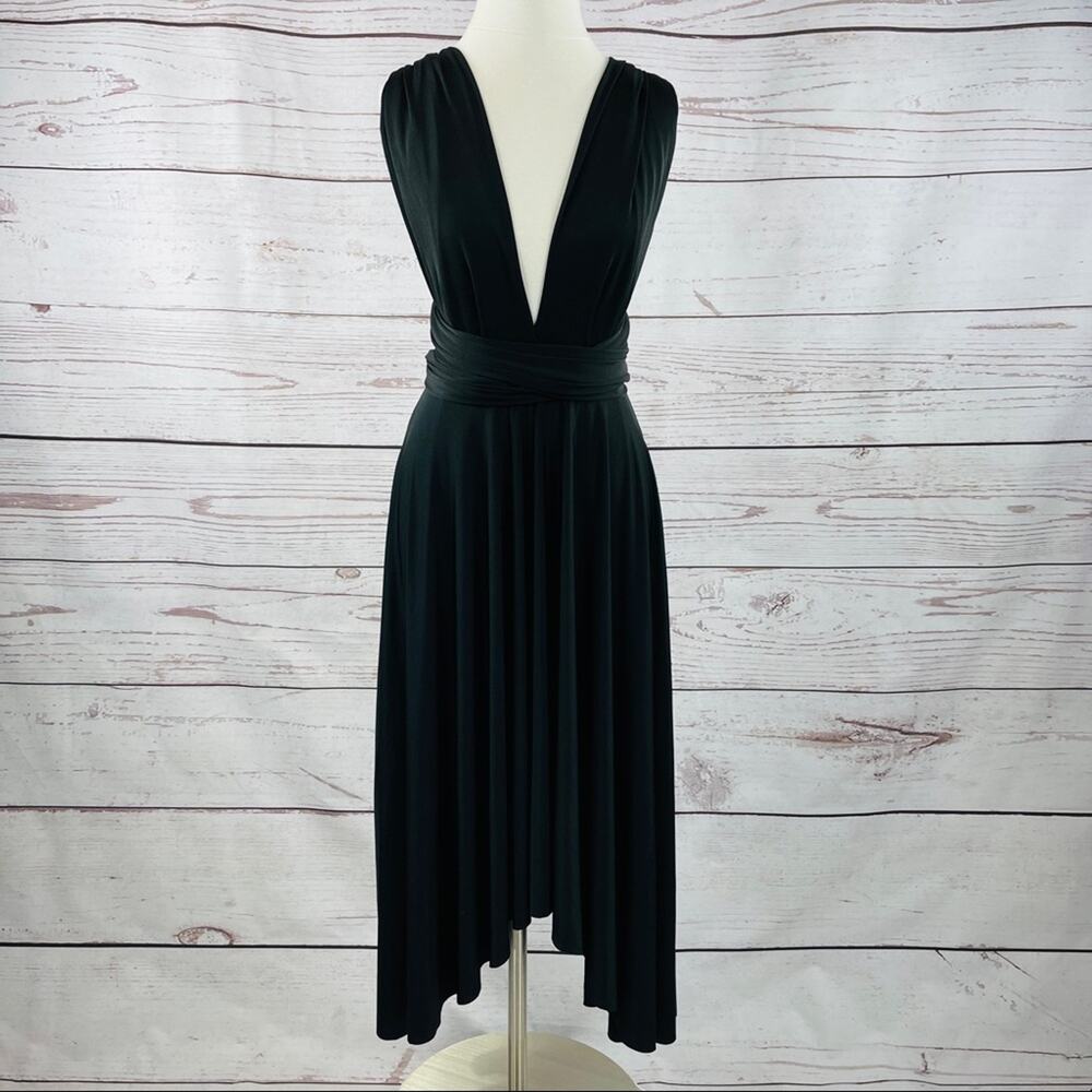 Mai Tai black wrap dress silky swim material